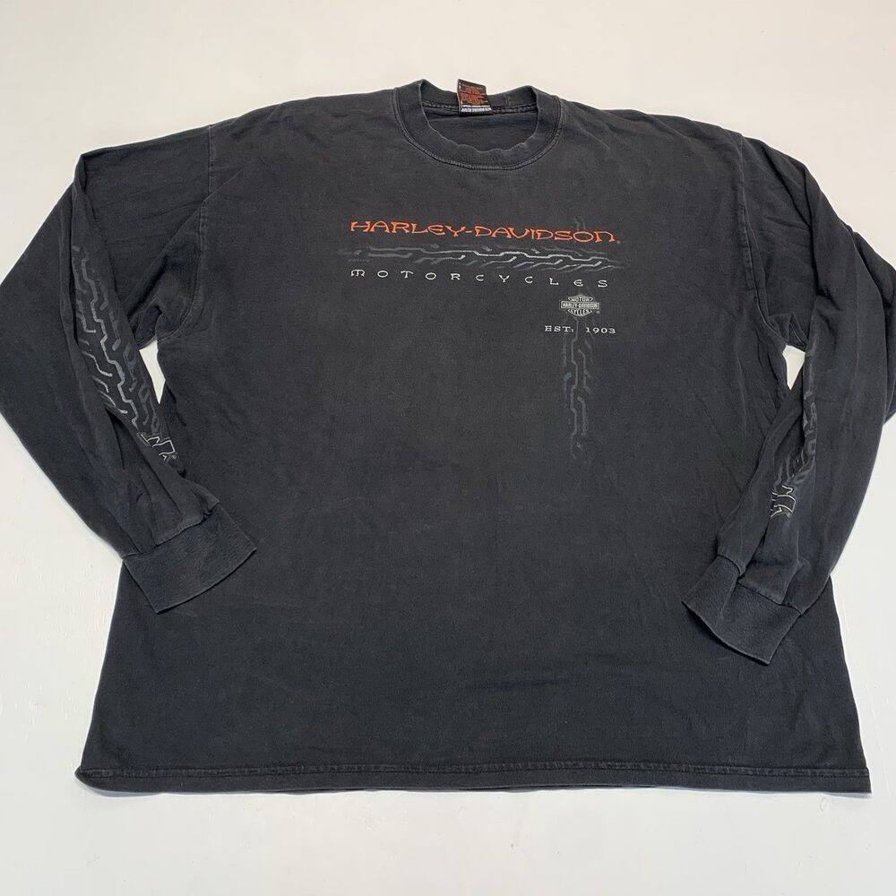 VTG Harley Davidson Hawaii Pinstripe Flames Long Sleeve Tee Jacox Canada, Sz XXL